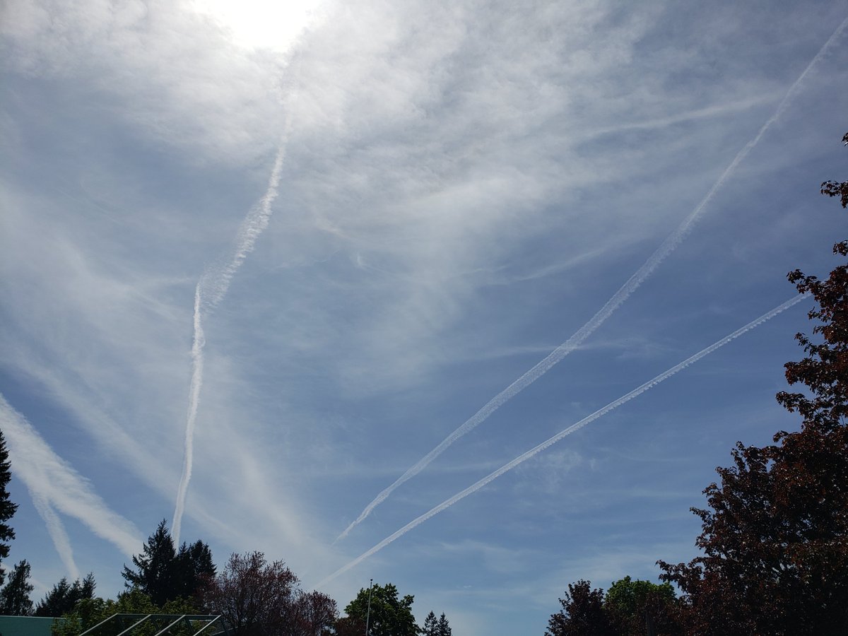 BiggerTreeRoots's tweet photo. Chemtrails, contrails or whatever you call them need to be stopped. They affect the weather dramatically. I wonder what it is going to be like in the next 5 years up there in the sky. https://t.co/Jj0SZ5F6C8