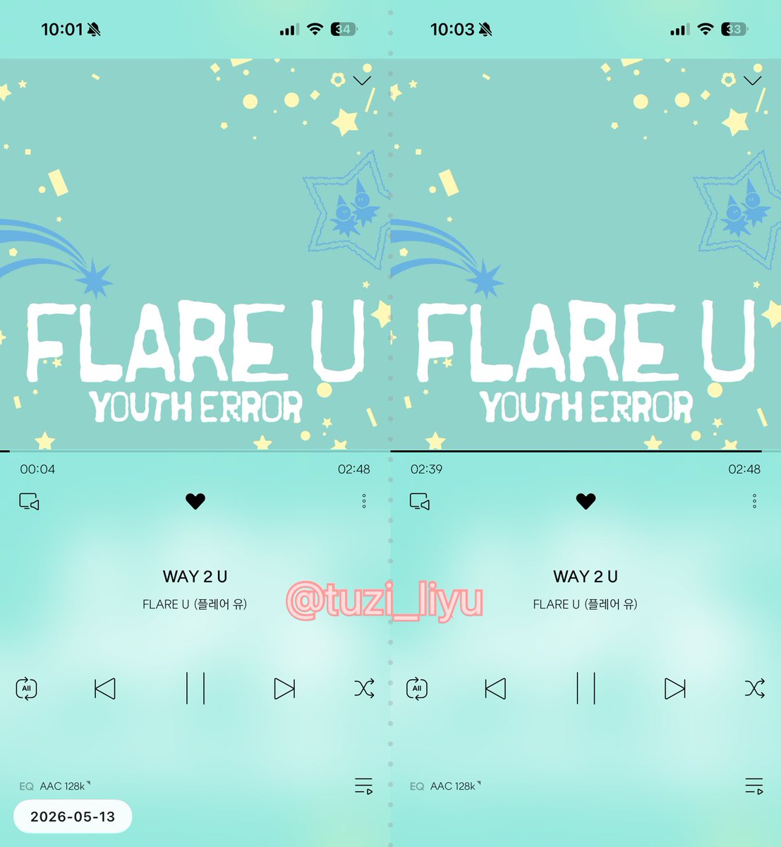 tuzi_liyu's tweet photo. WAY 2 U 음원 스트리밍 타래

05/13  22:00

#FLAREU #플레어유
#YOUTH_ERROR #WAY2U
#WAY2U_Streaming https://t.co/p1zjcJxlwM