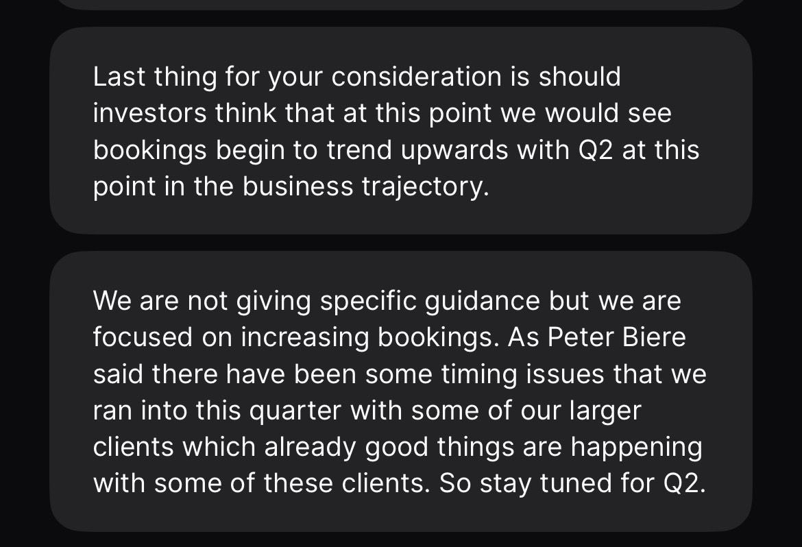 MoneyMarkStocks's tweet photo. $IZEA See attached charts and quotes. These are the key here. Typically, revenue is lower in Q1 versus Q4 (and was dramatically so in Q1 2024 and Q1 2025)... but as you can see, this time sequential revenue was UP 💪🏽

AND that was with a $1M negative impact from contract timing, which the CEO indicated has resulted in a stronger start to Q2.

The lower bars are because they exited unprofitable and unattractive engagements of the old management team, which were burning cash. Now they have a strong base of repeat enterprise accounts #Quality

As revenue ramps in the coming quarters (they said growth will be "meaningful" in H2), we should see margins go with it, since opex is expected to remain flat.

The second half of 2026 starts in seven weeks and the enterprise value is just a little over $1 per share.

Cash movement was working capital oriented and largely collected (accounts receivable) in early Apr.

Will discuss my CEO 1on1 on Friday's show! https://t.co/lnjDQ817e9