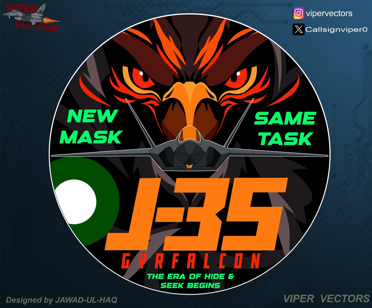 CallsignViper0's tweet photo. And the Task is Obvious 🇮🇳⚰️
J-35A 🪽 Loading........
Designed by :
Yours truly ( vipervectors ) on Instagram.
#PakistanAirForce #J35 #PAF #5thGenfighter #J35AE #paf8_0
#PAFvsIAF https://t.co/Fy5tdEdPxy