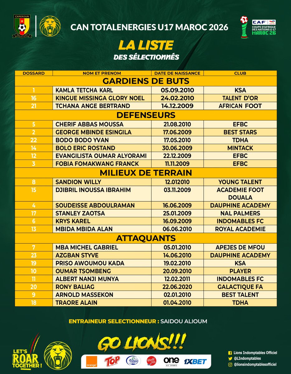 Les Lions Indomptables Officiel tweet media