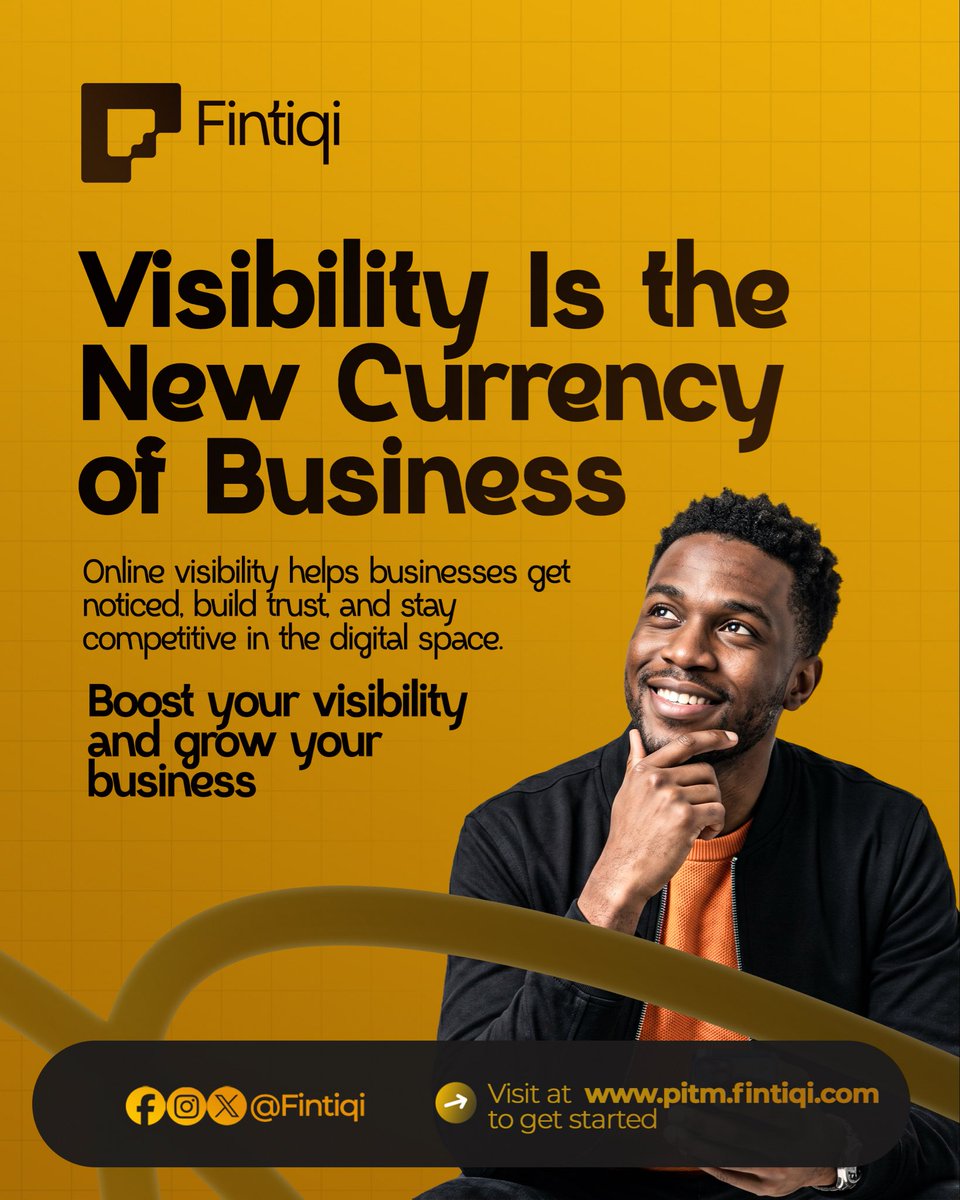 fintiqi's tweet photo. You can be very good at what you do and still look invisible online 😭

These days, visibility is part of business.

If people can’t find you, they probably won’t trust you.

#BusinessTips #Fintiqi #SmallBusiness https://t.co/EaUP8Vb5Rt