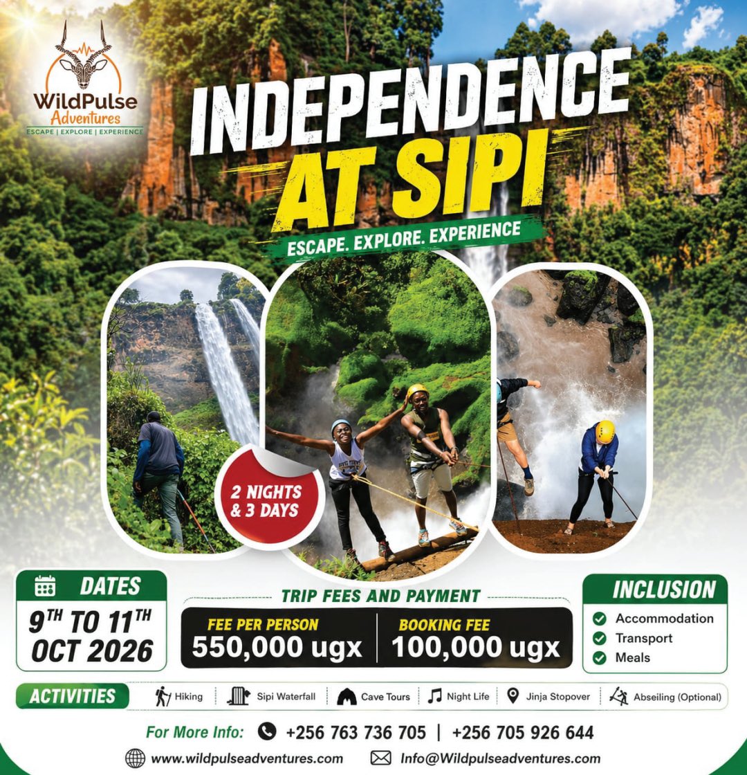 WildpulseA's tweet photo. Bookings for our group trip to Sipi falls are still open, kindly contact us on 0705926644 for reservation. #fypシ゚viral #uganda #trendig https://t.co/Y68dAtil4g