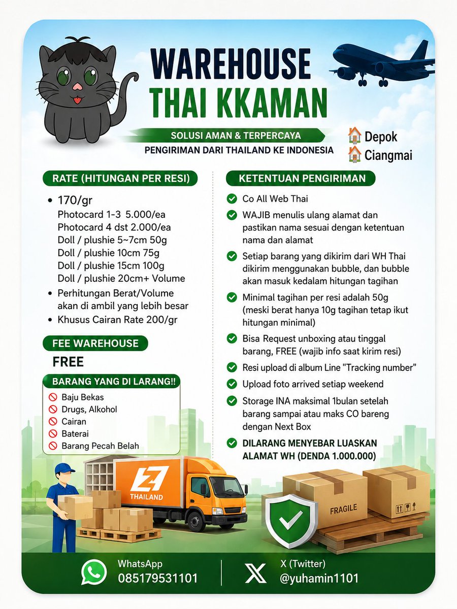 yuhamin1101's tweet photo. Kkaman Warehouse Thailand

✅ Rate 170/gr
🔻Rate PC cuma 2.000/pcs (s&amp;k)
✨ First hand 
💦 Menerima pengiriman cairan

✈️ Pengiriman 1-2x perbulan
📦 Free Fee WH

Chiangmai - Depok
Info lebih lanjut DM ya~
Wh thai warehouse Thailand https://t.co/oetbhyRH97