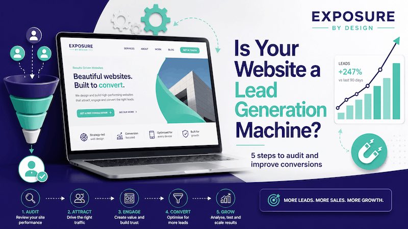 ExposureByDesig's tweet photo. Is your website a lead generation machine — or just an online brochure?

Check these 5 things:

✅ Clear value proposition  
✅ Strong CTAs  
✅ Mobile-friendly design  
✅ Analytics tracking  
✅ Regular testing

Small changes can lead to more enquiries.

https://t.co/Y6jWPjMm30 https://t.co/lWBOIMVnVR