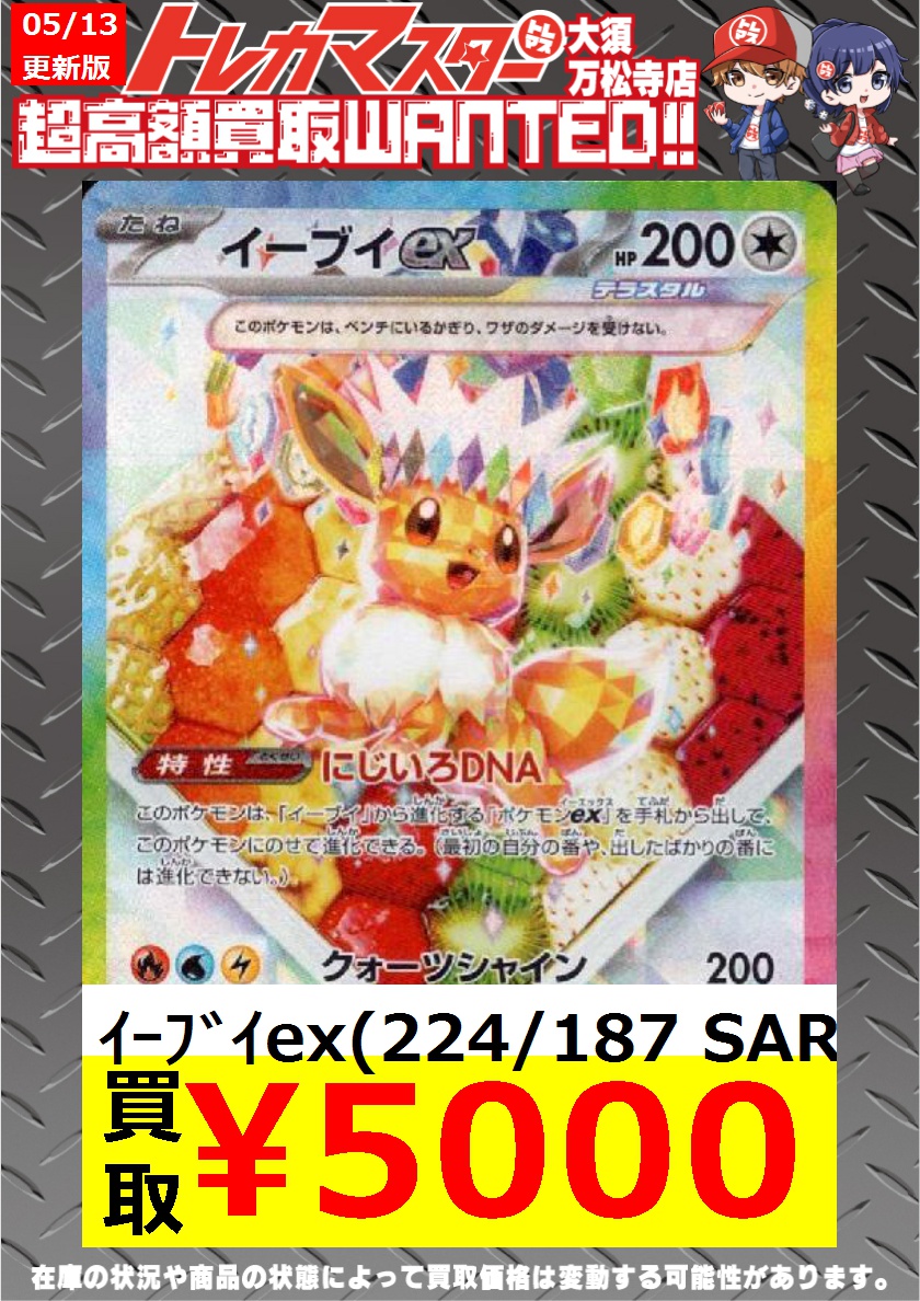 50枚　ポケカ　ブイズ大量まとめ売りセット　ブラッキー　ニンフィア　イーブイ ポケモンカード ブイズ ｲｰﾌﾞｲex(223/187 SAR) ￥5,500 ﾌﾞﾗｯｷｰex(217