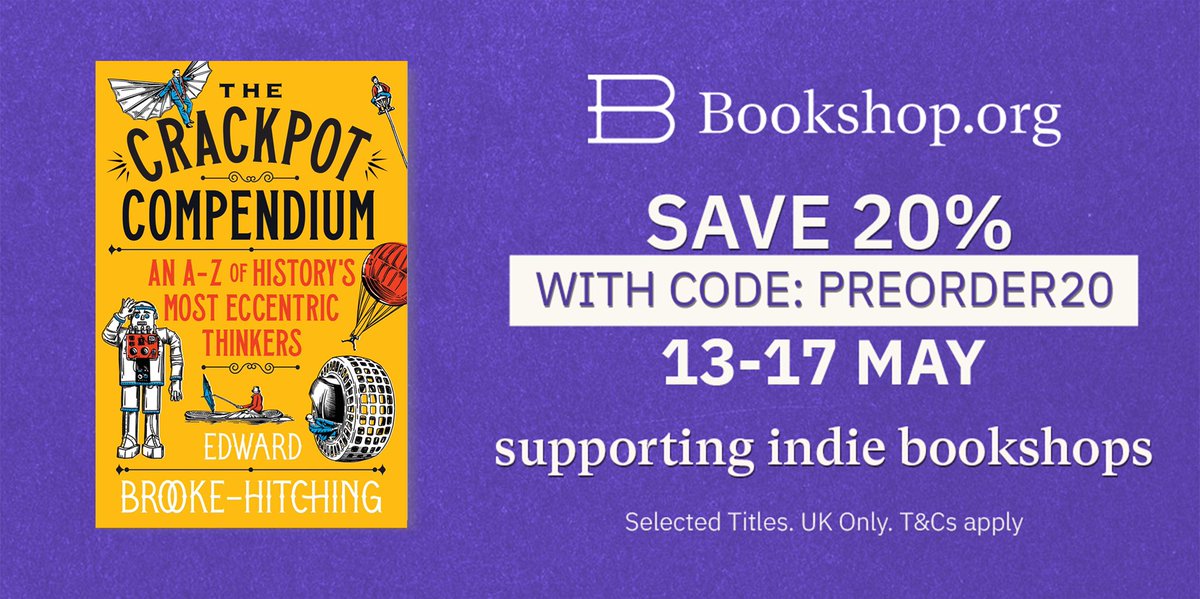 foxtosser's tweet photo. The Crackpot Compendium is available for preorder this week with a special discount at your local indie bookshop! A mega-collection of the weirdest ideas from history - mad inventions, theories, cults, impostors etc - full of pictures.
https://t.co/d0qYzpD9wL https://t.co/FCFeI17jYw