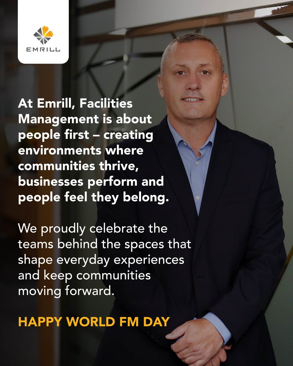 StuartjhCEO's tweet photo. Celebrating all FM professionals today -- Happy World FM day! #ProudlyEmrill https://t.co/UQ9BP0oLOs
