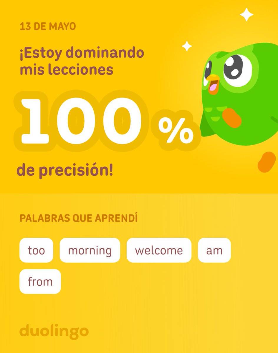 AirRey23's tweet photo. ¡Estoy aprendiendo inglés en Duolingo! Es gratis, divertido y efectivo. https://t.co/JyYg2UbByP