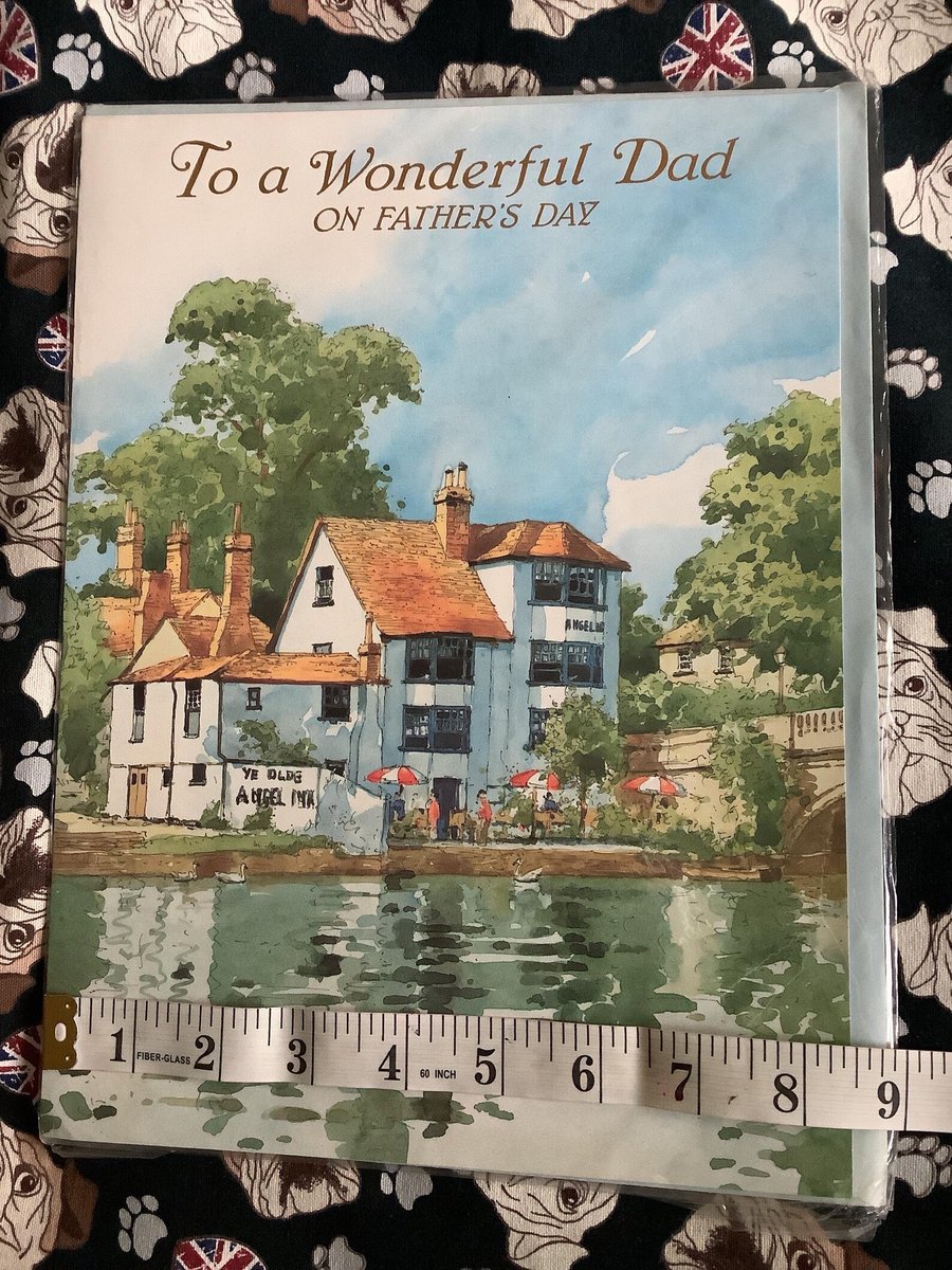 WatsonsVintage's tweet photo. NEW LISTING and Only ONE Available! RARE Vintage Circa 1980s 'To a Wonderful Dad On Father's Day' Large A4 Size Card featuring a FABULOUS Ye Olde Angel Inn Design - Sweet Verse https://t.co/rwysquLR74 via @Etsy #VintageCards #FathersDay #DadCards #YeOldeAngelInn #80snostalgia https://t.co/ud4k0pOztz