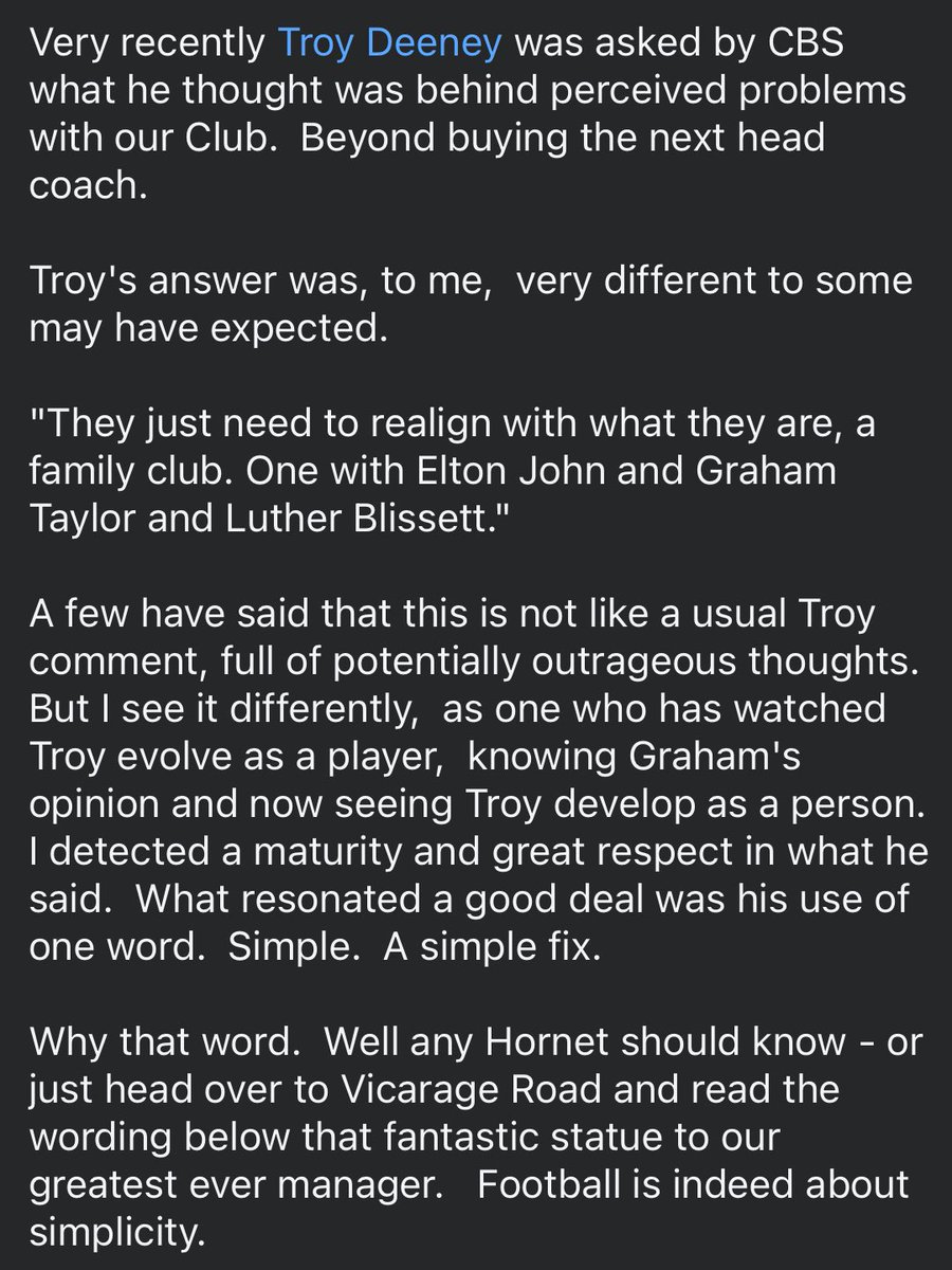 thewatfordway's tweet photo. Luther Blissett on Facebook: “Just take a look at that statue and as Troy says, a fix is more than another manager it is just...simple.” 👇

#WatfordFC https://t.co/d0dhUPI9Gy
