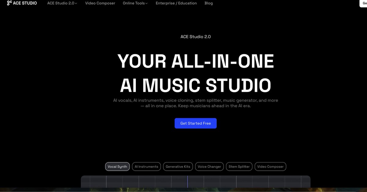 singtheeasyway's tweet photo. @ACEStudio_en I'm really confused.  So apparenty you offer a free trial, you have the options "Get Started Free" and then nothing. How do I get started for free please? https://t.co/WdApclmyCx