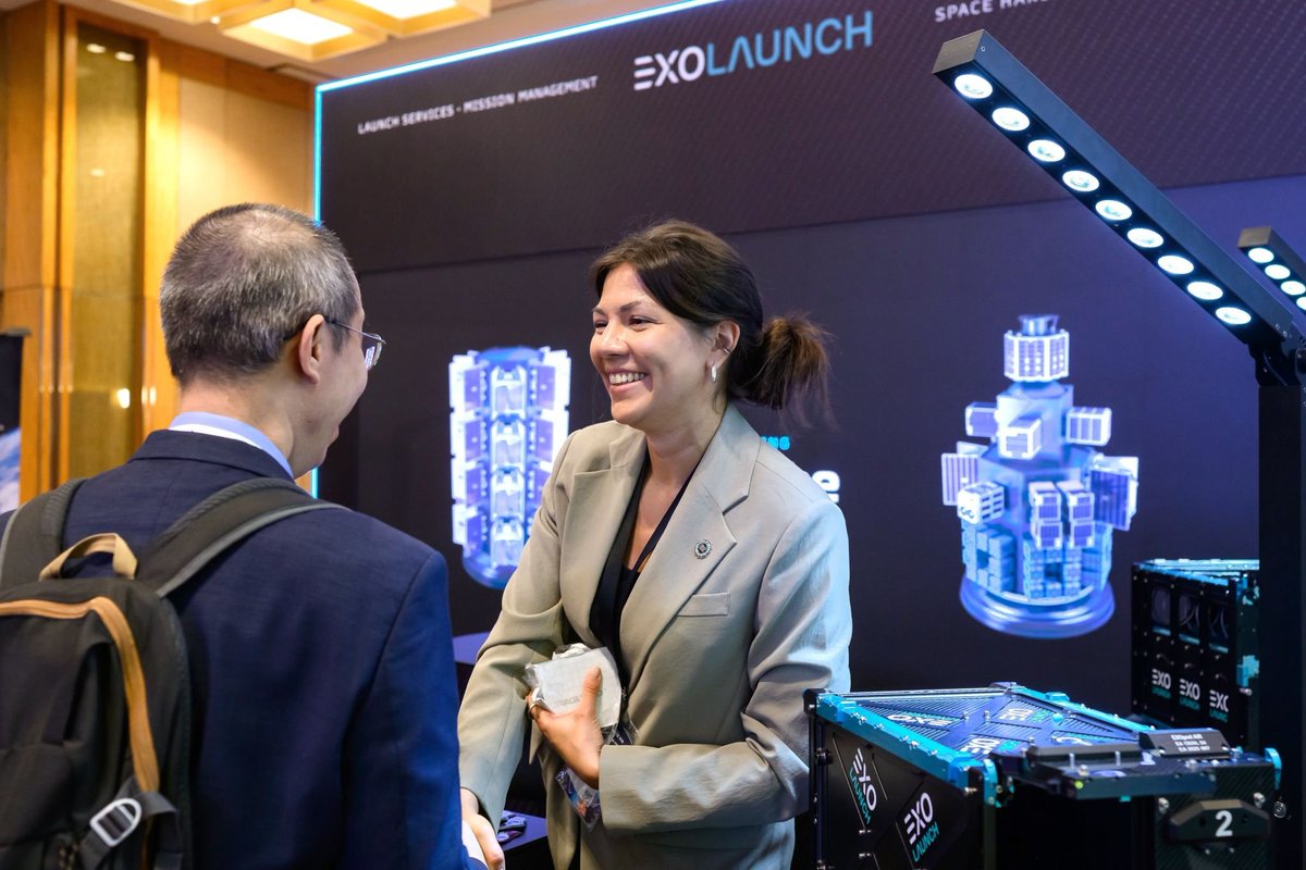 Exolaunch's tweet photo. #GSTCE 2026: We’ve landed 🚀 Our team is at booth A06 and ready to discuss how Exolaunch delivers the most streamlined path to orbit for your next launch(es).

✉️ Ready to join our launch heritage of ~ 800 deployed satellites across 47 missions? Let’s talk: sales@exolaunch.com https://t.co/opXrSdA21U