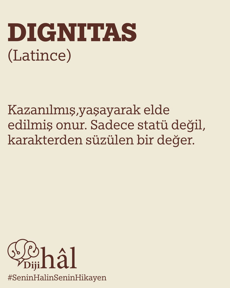 dijihalonline's tweet photo. DIGNITAS(Latince)

Kazanılmış,yaşayarak elde edilmiş onur. Sadece statü değil, karakterden süzülen bir değer.

#dignitas #güzelkelimeler https://t.co/nFZZeGVlQJ