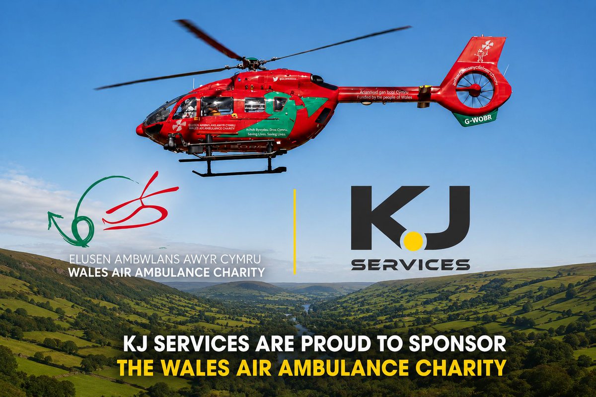 KJ_Services's tweet photo. WE'RE PROUD TO SPONSOR THE WALES AIR AMBULANCE CHARITY! #KJServicesLtd #walesairambulance https://t.co/5UZJP7PfpK