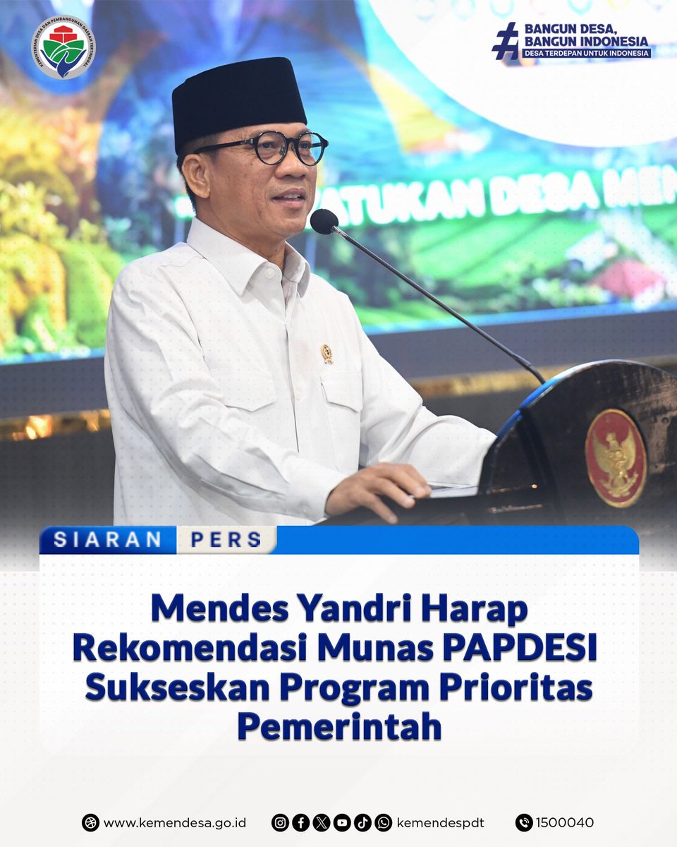 bronky88's tweet photo. Munas II PAPDESI menjadi momentum memperkuat persatuan desa “Menyatukan Desa Mengawal Asta Cita. "
@YandriSusanto
@ArizaPatria
@KemensetnegRI
#kementeriandesapdt
#bpsdmkementeriandesapdt
#PAPDESIMengawalAstaCita
#TPPMengawalAstaCita
#KerjaPendampingDesaBerdampak https://t.co/g52Ochsvk8