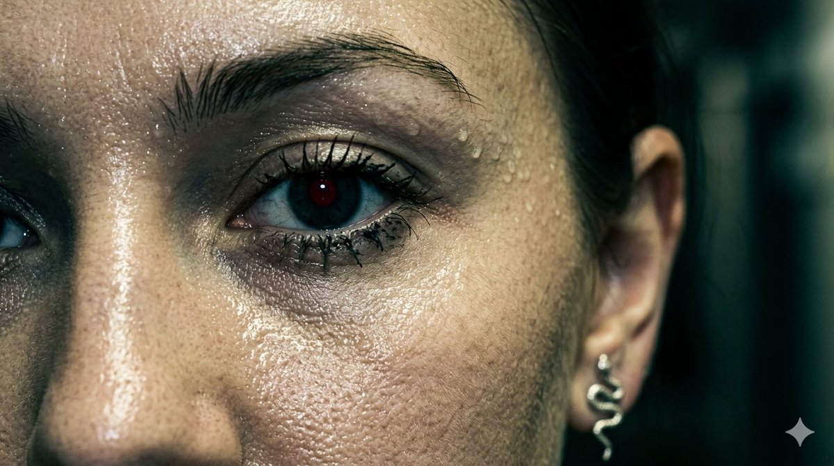 IvarsPlisko's tweet photo. Extreme macro. One eye under brutal hard light.
Sweat, red reflection, every lash and skin texture visible. When AI starts showing the soul this closeβ¦
Still think this is fake?
#CloseUpAI #MacroAI #HardFlash #AIRealism #Hyperrealistic https://t.co/VtGDT1THzF