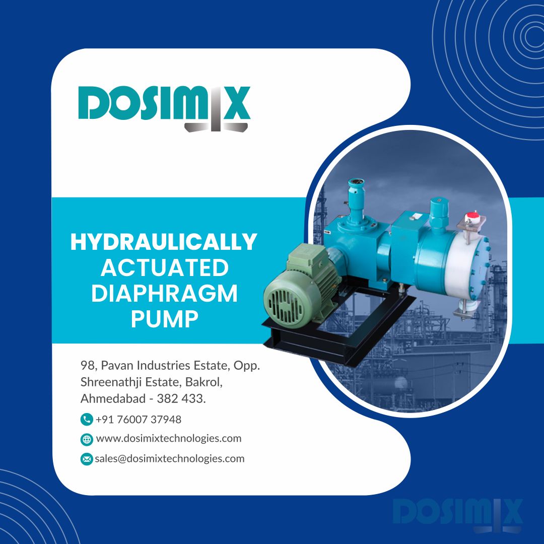 dosimixtech's tweet photo. Dosimix Hydraulically Actuated Diaphragm Pumps deliver precise flow control, leak-proof operation, and superior safety for water treatment, chemical processing, oil &amp; gas, and industrial applications. 

🌐 https://t.co/TygM6dP3XQ

#DiaphragmPump #MeteringPump #ChemicalDosingPump https://t.co/Nqypb1oKvU