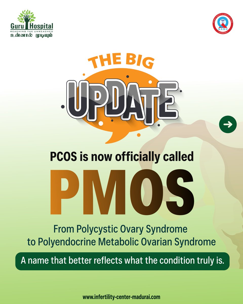 GuruInfertility's tweet photo. PCOS is now being internationally redefined as PMOS – Polyendocrine Metabolic Ovarian Syndrome.

For more Information:
📞 Contact: +91 88078 95976 | +91 87543 14930
🌐 Website: https://t.co/5yx93B6sk6 https://t.co/9imuaaQ1h3
