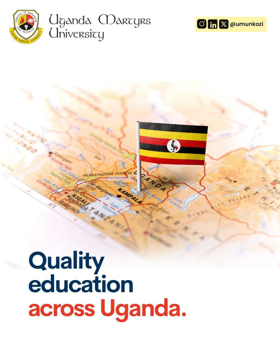 umu_nkozi's tweet photo. Closer to your goals π
Study with Uganda Martyrs University across Nkozi, Lubaga, Nsambya, Masaka, Ngetta, Fort Portal & Mbale.
π Multiple campuses
π» Flexible learning
Apply now;
https://t.co/BVAJ8UsX2W
#CloserToYou #UMU #StudyInUganda https://t.co/UuRtaQvFSg