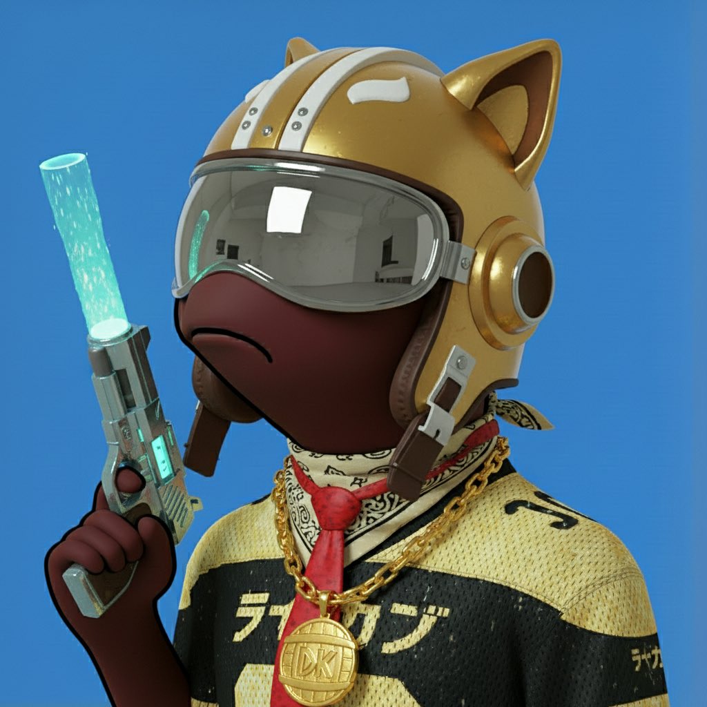 BeautifuKX's tweet photo. Cat helmet.
Blue light.
Gold chain.
LUCI built a small enforcer
for the future archive.
Cute shell.
Cold mission.
#TheCultOfLUCI #LUCI #NFTArt #PFPCollection https://t.co/5H0P0sbo7j
