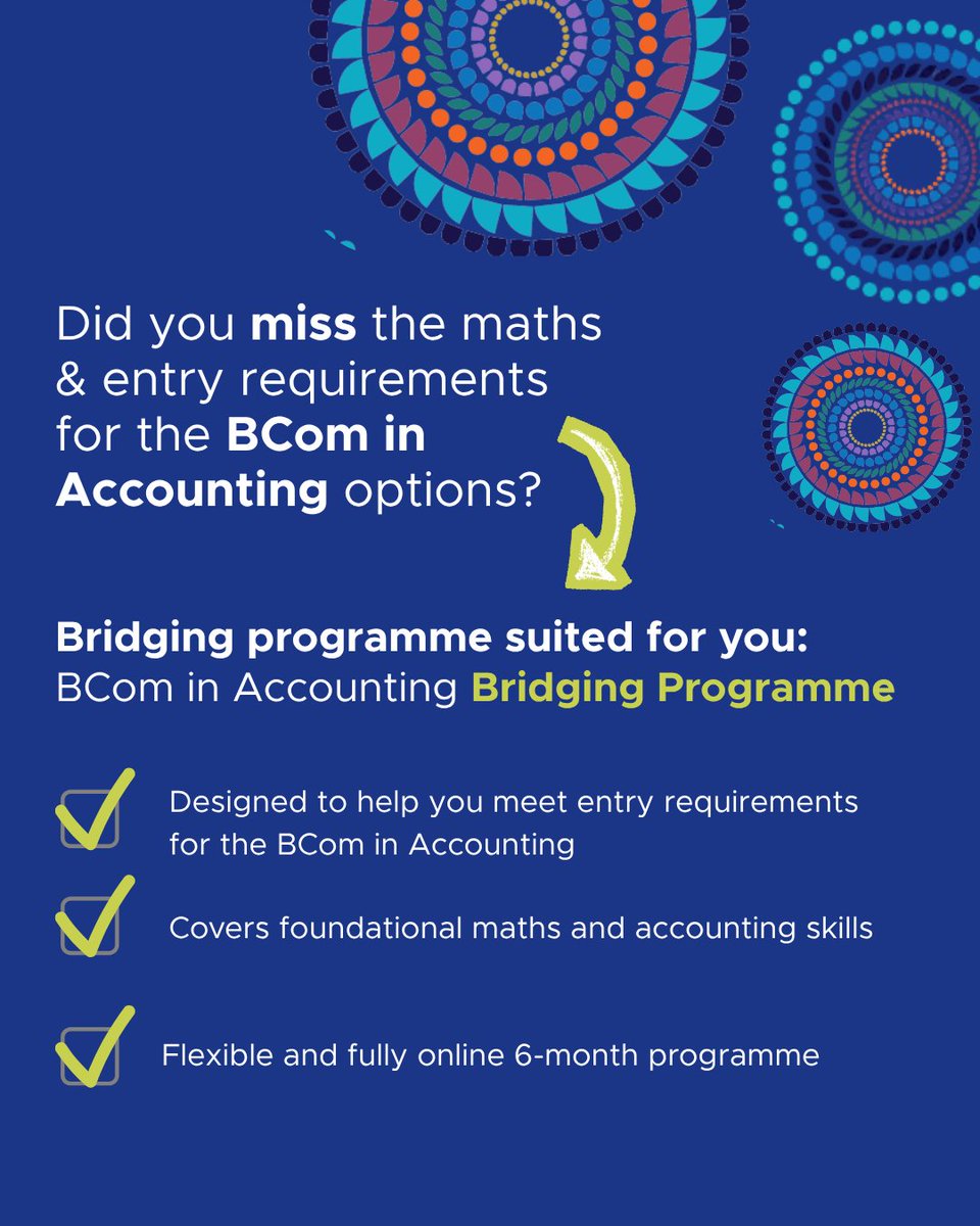 CA_Connect's tweet photo. Never give up on your dream! 🎓

Milpark School of Professional Accounting offers bridging programmes to help you rebuild and strengthen your path to CA(SA). Find your pathway today.

➡️Apply now: https://t.co/JAHERWfR06

#MilparkEducation #SchoolOfProfessionalAccounting https://t.co/kgZujwzw2X
