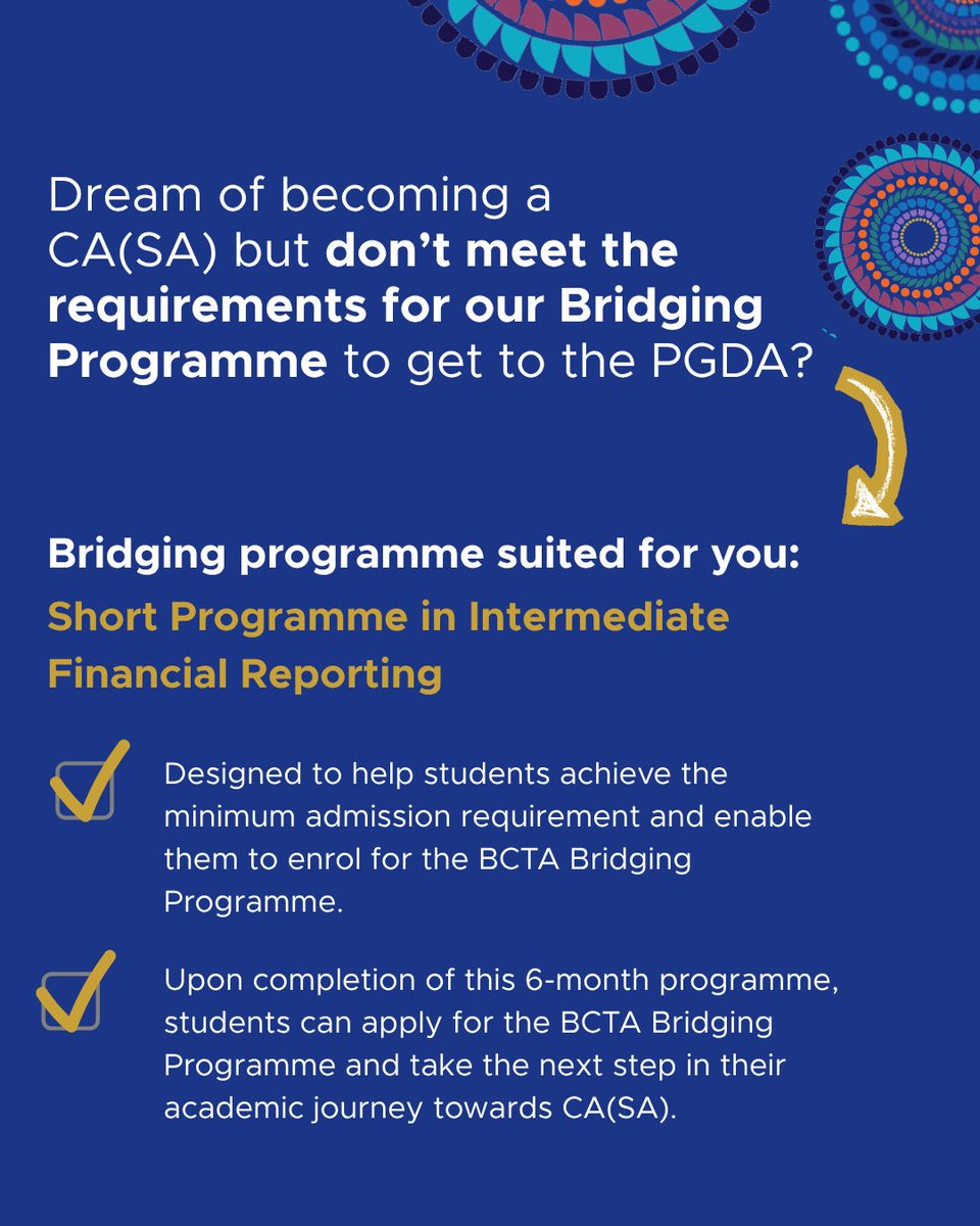 CA_Connect's tweet photo. Never give up on your dream! 🎓

Milpark School of Professional Accounting offers bridging programmes to help you rebuild and strengthen your path to CA(SA). Find your pathway today.

➡️Apply now: https://t.co/JAHERWfR06

#MilparkEducation #SchoolOfProfessionalAccounting https://t.co/kgZujwzw2X