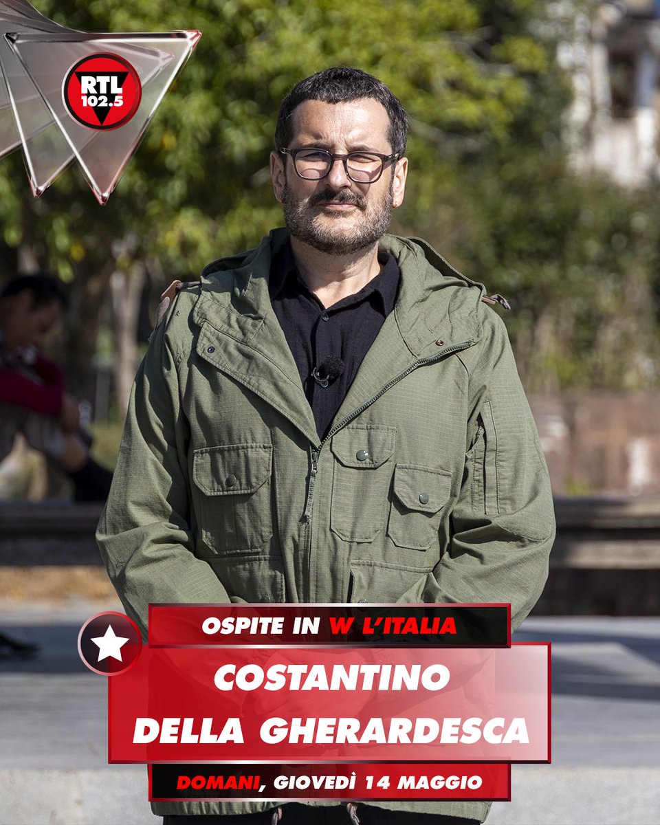 rtl1025's tweet photo. 📅 Domani, giovedì 14 maggio
⏲️ Alle 12.00
🎙️ Costantino Della Gherardesca sarà ospite in #WlItalia
#PechinoExpress @PechinoExpress @SkyItalia @NOWTV_It
Segui la diretta su RTL 102.5 PLAY 📲 https://t.co/aPHbuwxBTS https://t.co/0NSguXt5dG