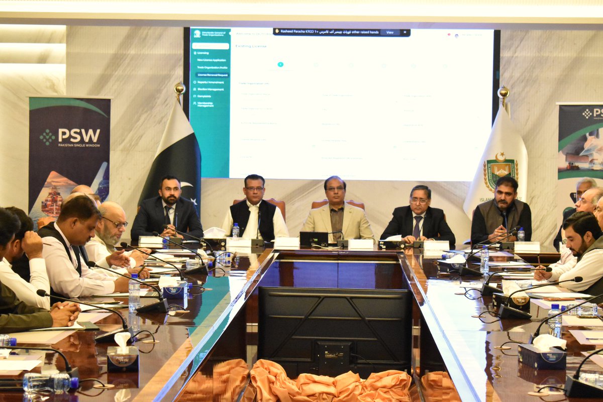 PakSingleWindow's tweet photo. PSW, in collaboration with the Directorate General of Trade Organizations (DGTO), conducted a #ChangeManagement session at @IslamabadCCI on the digitalization of DGTO processes under its broader mandate to enable a modern, data-driven trade facilitation ecosystem.
 
During the session, PSW presented the proposed DGTO portal, highlighting redesigned digital workflows aimed at reducing procedural complexity, eliminating manual dependencies, and enhancing transparency, efficiency, and regulatory responsiveness across trade organization processes. The session brought together chambers of commerce, trade associations, and business councils from Khyber Pakhtunkhwa, Northern Punjab, and the Federal Area, reinforcing PSW’s consultative approach of embedding stakeholder engagement in system design and reform.
 
Stakeholders acknowledged the importance of structured digital transformation and highlighted the need for continuous engagement, capacity building, and user readiness to ensure effective adoption. The feedback and discussions will directly contribute to refining the system ahead of implementation, as PSW continues to drive collaborative reform efforts to strengthen Pakistan’s digital trade governance framework.