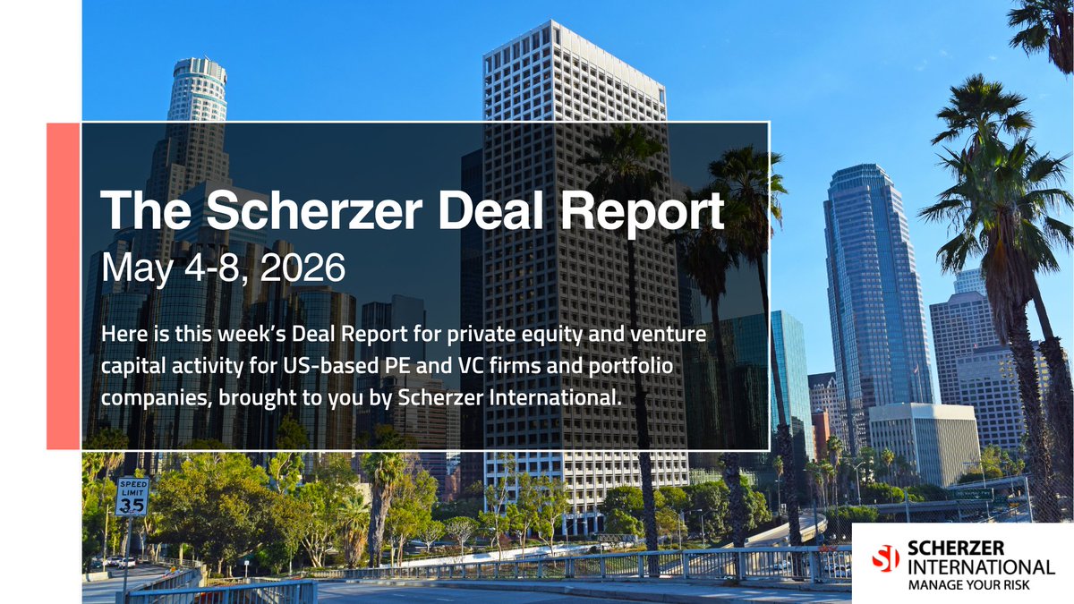 ScherzerBlog's tweet photo. 📣 Check out this week's #DealReport - https://t.co/lloLNl78U7 highlighting our noteworthy and notable deals.

🗞️ Including handpicked highlights of recent private equity and venture capital activity for US-based PE and VC firms. https://t.co/yvzfSImltw