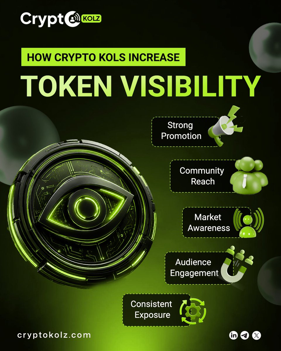 cryptokolz's tweet photo. How Crypto KOLs Increase Token Visibility✨

Crypto KOLs help blockchain projects reach wider audiences by driving awareness, engagement, and consistent exposure across the Web3 community. 

To Know More - https://t.co/RQrlIAVHaZ

#CryotoKOLs #Crypto #Kols #TokenVisibility #Web3 https://t.co/drPdYqtV3U