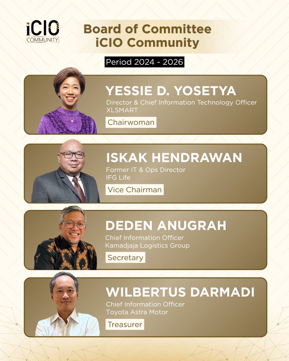 iCIOCommunity's tweet photo. As we welcome the new Chairman of iCIO Community for the 2026–2028 period, we would like to thank the Board of Committee 2024–2026 for their dedication, support, and meaningful contributions.

Let’s continue growing, collaborating, and creating impact together.  

#iCIOCommunity https://t.co/L1nbRSbeUC