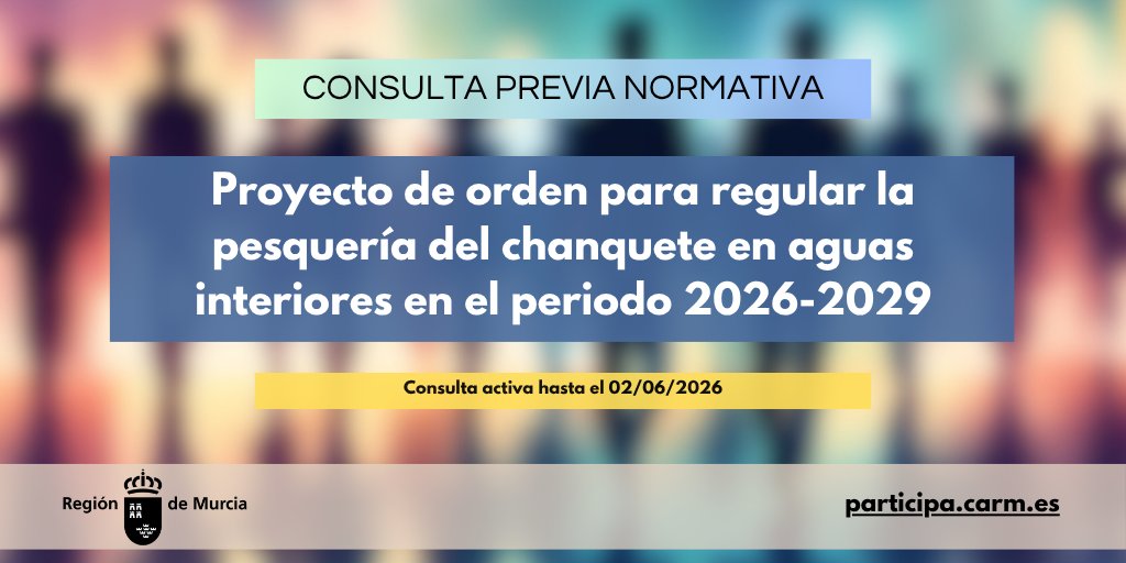 ParticipaCARM's tweet photo. Nueva consulta previa normativa en https://t.co/fELSaR3bgX | Enlace: https://t.co/rG9an9Bksz |   #participaciónciudadana https://t.co/DGooSqgxnB