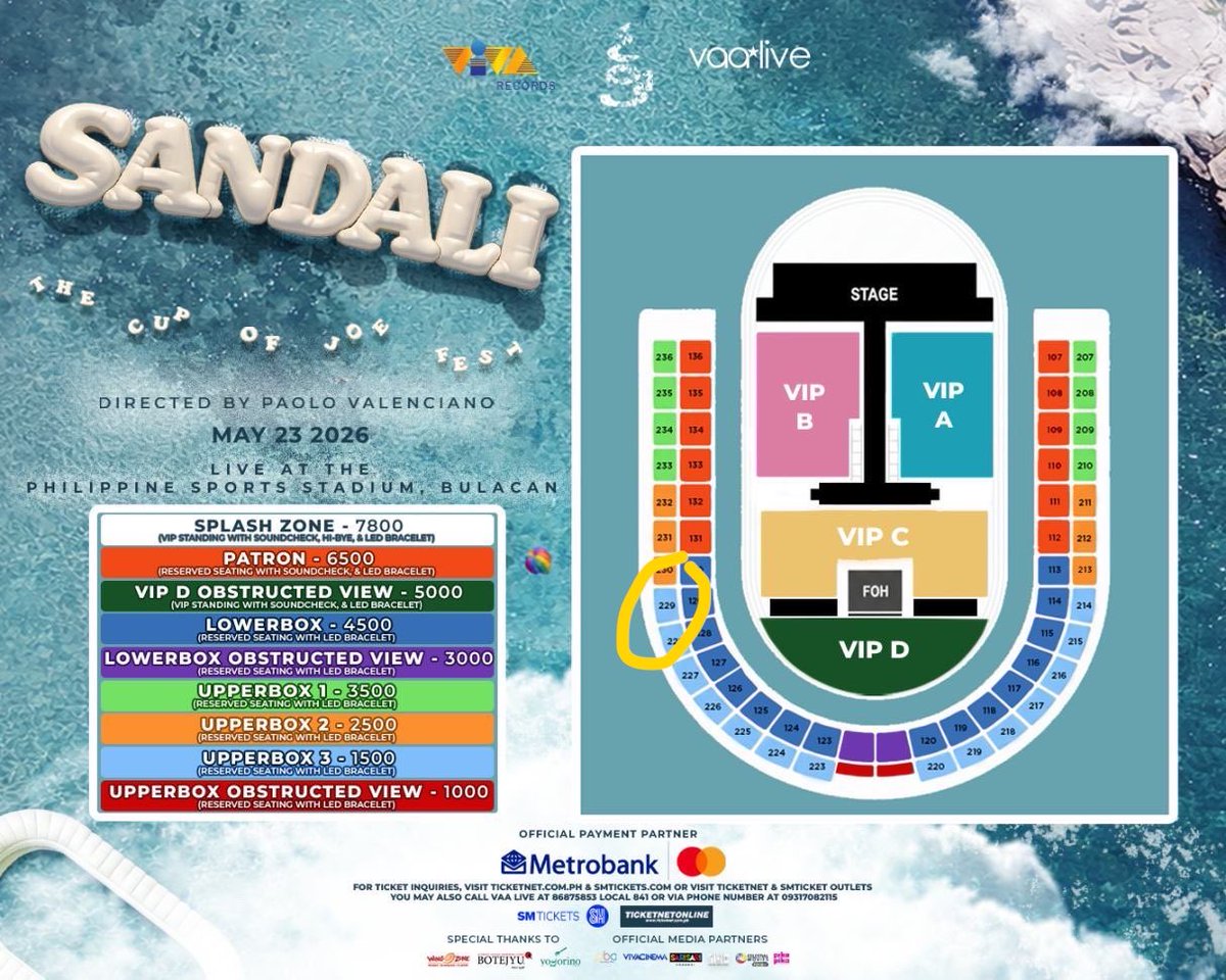 hooppeey's tweet photo. WTS | LFB 🚨

🏟️ SANDALI THE COJ FEST
🎫 2 UB3 Tickets
🏟️ Section 229 — Row 8 — Seats 704 &amp; 705
🏷️ ₱3,300 for 2 tickets (inclusive of ₱300 Ticketnet fee)

• Tickets are still unclaimed
• Purchased via Ticketnet

DM me if interested 💌 https://t.co/TxjQ8bIPRi
