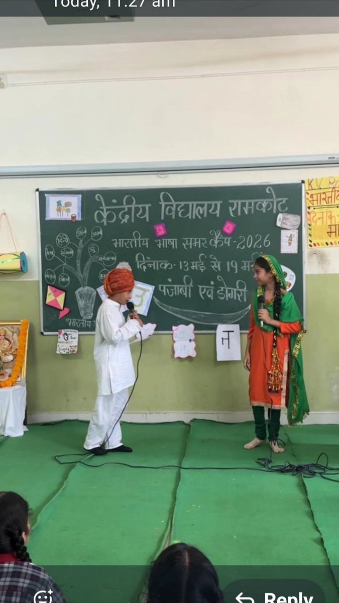 kvramkot's tweet photo. Bhartiya Bhasha Summer Camp 2026 का शुभारंभ KV Ramkot में उत्साहपूर्ण माहौल में हुआ।
कक्षा 5–6 के 40 विद्यार्थियों ने पंजाबी संवाद व role‑play से शानदार शुरुआत की।
बहुभाषिक भारत की ओर एक सुंदर कदम। 🇮🇳✨
#KVS #KVS_HQ #KVSROJammu #MinistryOfEducation #BhartiyaBhasha #SummerCamp2026 https://t.co/124tcBd6IS