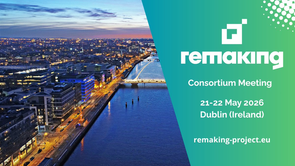 remaking_eu's tweet photo. 👏 #REMAKING Consortium Meeting in Dublin

✔️ Organised by our partners at @tcddublin 

📍Trinity College Dublin (Ireland)
📆 21-22 May

#HorizonEU https://t.co/gCI2SSAlHY