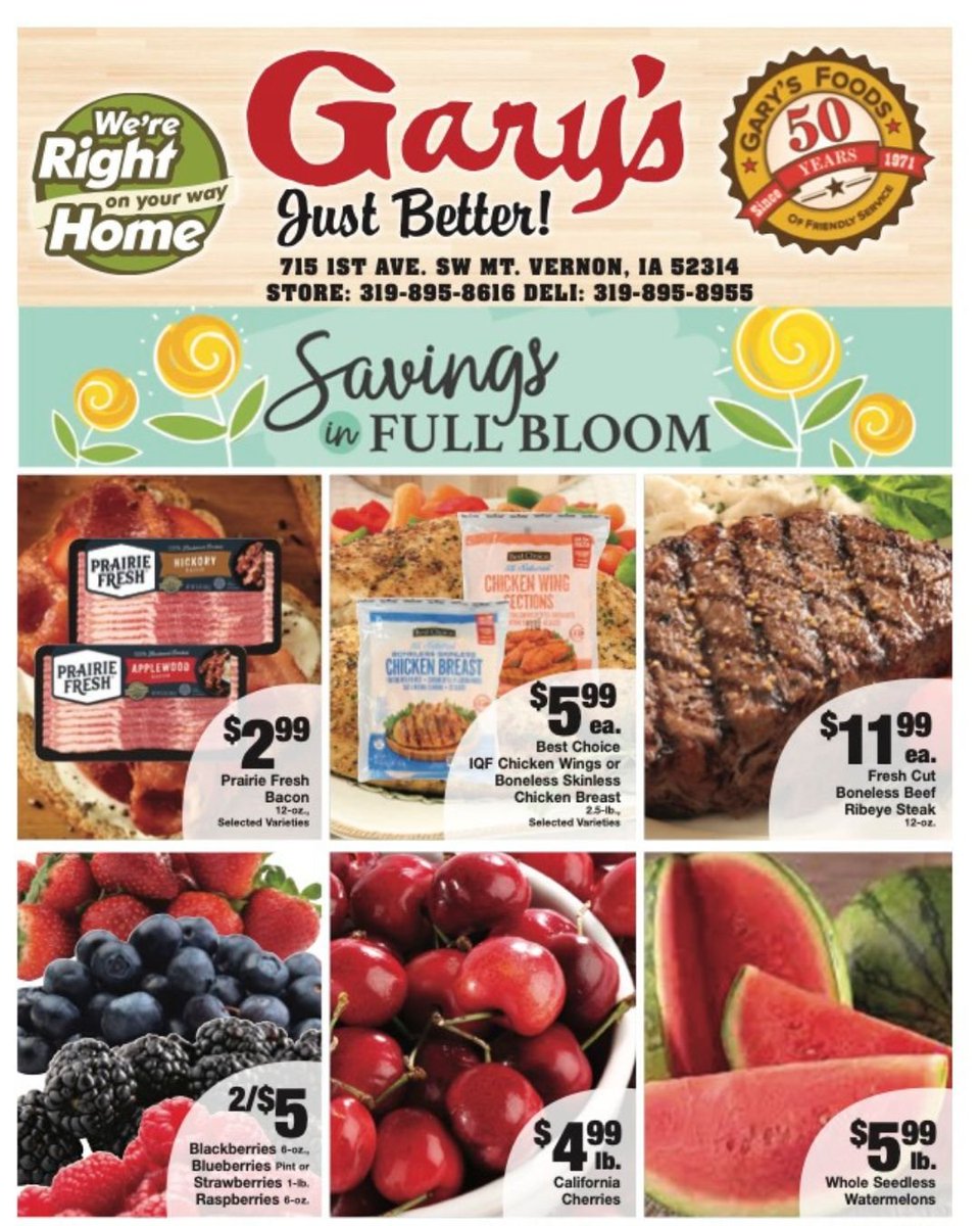 GarysFoods's tweet photo. Spring is in full bloom, and so are the savings! 🌸🌿 Check out our new weekly ad running 5/13–5/19! See our full ad here: https://t.co/KLuMmoxeRq https://t.co/RFjnxaFISD
