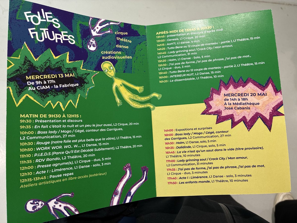 dominoetmi's tweet photo. actuellement au très goatesque festival de théâtre/cirque/comédie musicale des étudiants de théâtre de la très goatesque université de toulouse et c’est des énormes goats ils sont trop forts (en + c gratuit) #recommandation #culturemaxxing https://t.co/J0m2QrjSHT