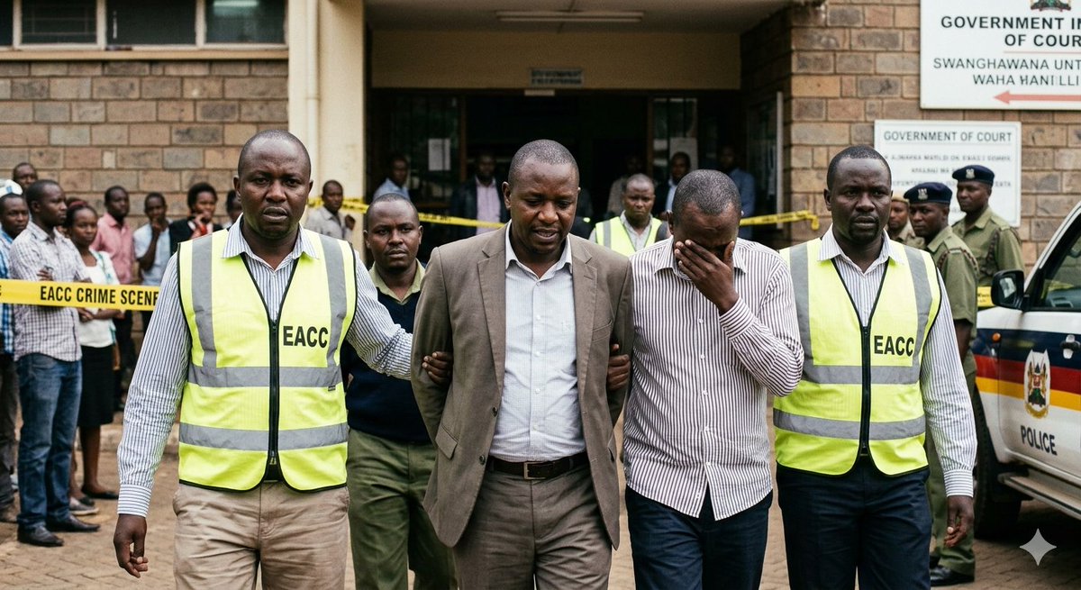 _KE_Tee's tweet photo. 🚨 BREAKING: The EACC cracks down on academic fraud! Three public officials, including two from Nairobi Water, have been arrested for using forged KCSE certificates to secure employment.The suspects illegally pocketed KSh 17.9 million in public salaries. DPP has approved formal charges of forgery and fraudulent acquisition of public funds, while asset recovery processes have commenced.#StopCorruption #EACC #KenyaNews #Nairobi #Integrity