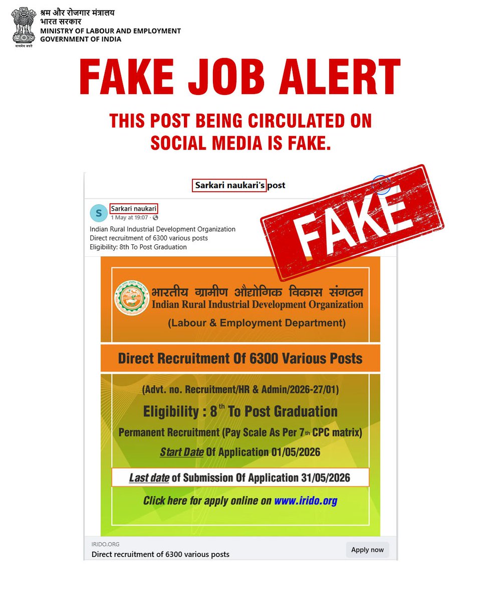 Ministry of Labour & Employment, GoI tweet media