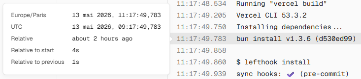 thanaen_dev's tweet photo. @tomlienard @benpixel @bunjavascript @vercel I tried deploying this morning, and the build step seems to be using Bun 1.3.6 (see screenshot). Is there a mismatch between the Bun version used for the build and the one used at function runtime? Is this documented anywhere? https://t.co/qJk8FvgEhW