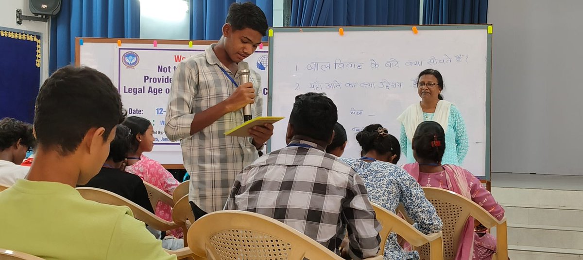 samekit_k's tweet photo. “No Marriage at the Age of Dreams” ✨
Under the #PrernaProject a 2-day awareness workshop at Vikas Bharti Campus, Sundarnagar on Child Marriage Prevention &amp; the #POCSOAct.
Together, let’s build a safer future for every child. 💙
#StopChildMarriage #YouthEmpowerment https://t.co/FVgagUiPjB