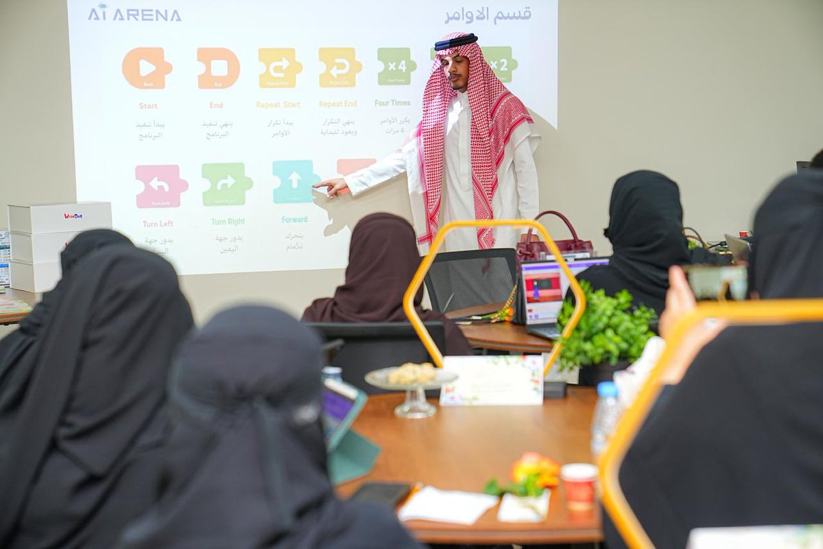 MOE_JDH's tweet photo. اختتمت ورشة "تأهيل مدربات الروبوت والرياضات اللاسلكية" بمدارس دار الفرسان الأهلية، بالشراكة مع الاتحاد السعودي للروبوت والرياضات اللاسلكية وشركة AI Arena، بهدف تنمية المهارات التقنية لمعلمات الطفولة المبكرة ورائدات النشاط وتمكينهن من تدريب الأطفال على مهارات المستقبل.
#تعليم_جدة https://t.co/w9udF2KZlt