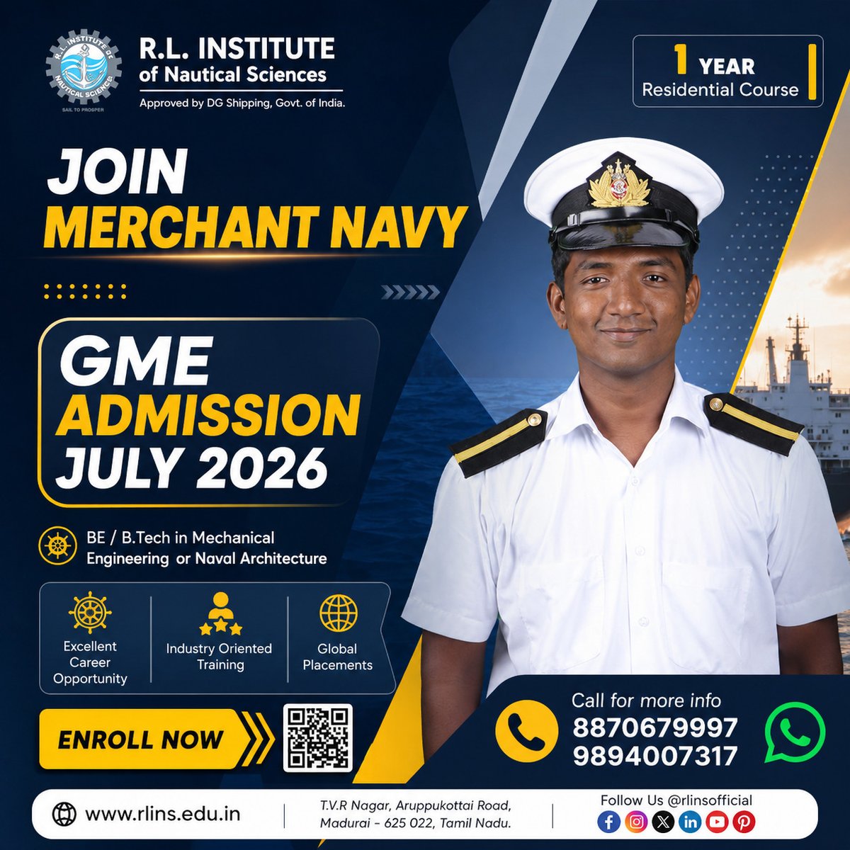dinamalarweb's tweet photo. Merchant Navy Sponsorship 2026 - GME, ETO & GP Rating | RLINS Marinetech MoU
https://t.co/R7pwhDaus8
https://t.co/rxrBWYLPmo
#RLINS #GME https://t.co/ZZSfIig6FI