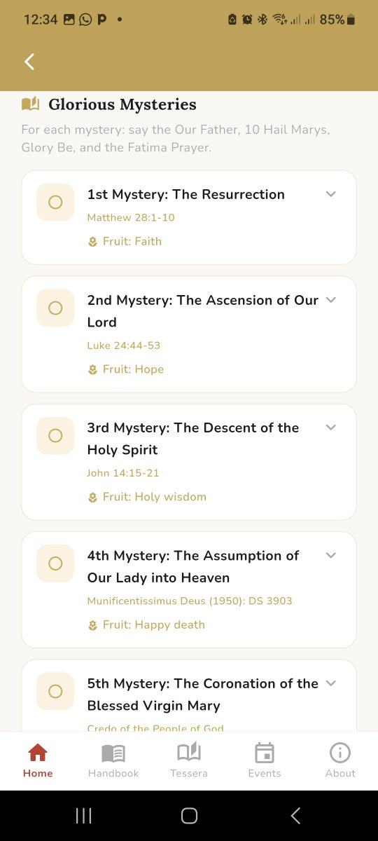 LegionHubApp's tweet photo. Never guess the mysteries again. LegionHub auto-selects the Rosary mysteries of the day for you. All you have to do is pray. 🌿 #LegionHub https://t.co/yS8wuo408X