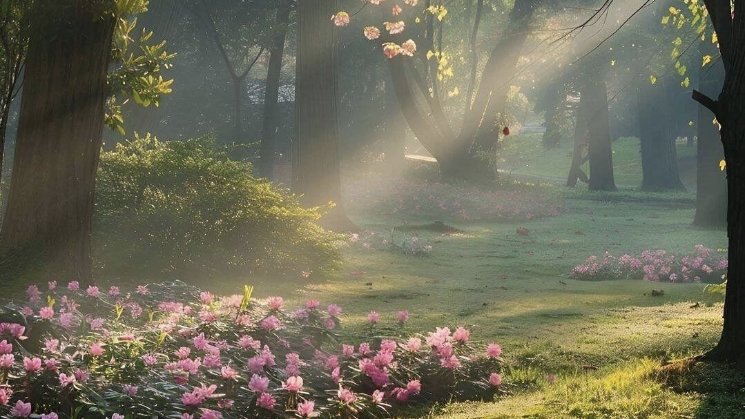 reminiscinbby's tweet photo. forest light and petals https://t.co/Yy63RtWtDU