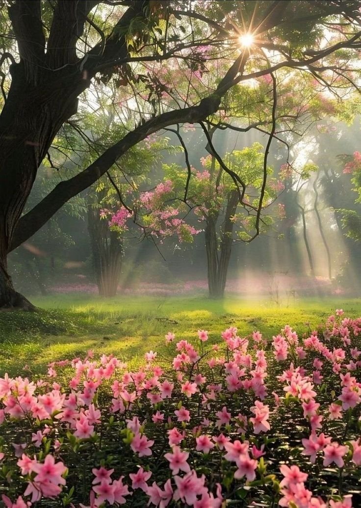 reminiscinbby's tweet photo. forest light and petals https://t.co/Yy63RtWtDU