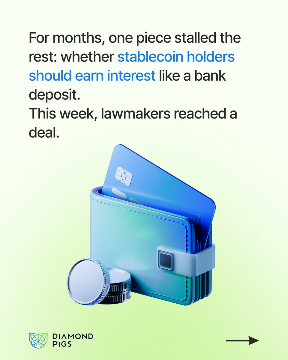 DiamondPigs's tweet photo. The CLARITY Act compromise clears the way for a shift in who can invest in crypto - banks, pension funds, big institutions.
Will regulation or technology drive the next crypto cycle? https://t.co/9E3C0BGLmD
