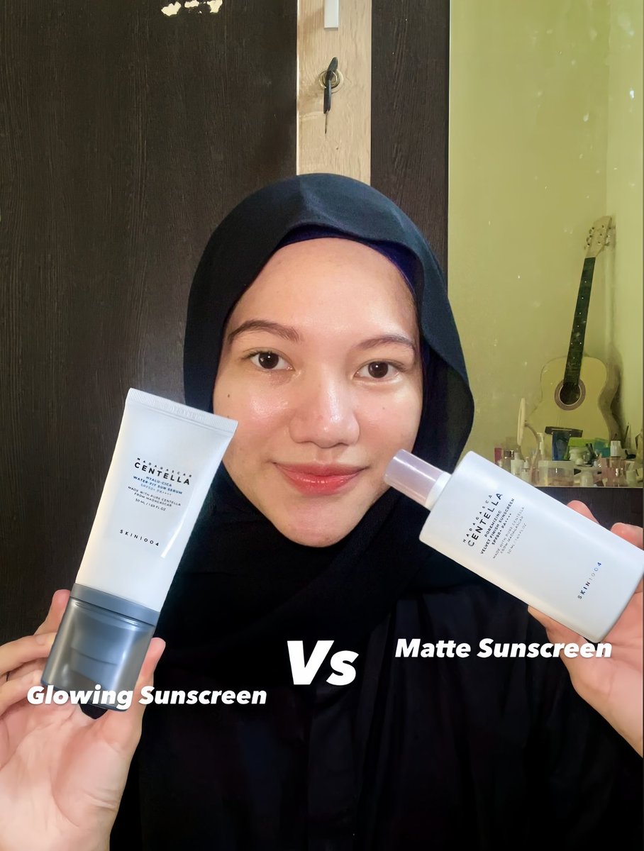 yooarrayzi's tweet photo. Matte skin or glowing skin? 👀

Aku lagi cobain 2 sunscreen dari SKIN1004 yang finishnya beda banget tapi sama-sama
nyaman dipakai daily 🌸

💗 SKIN1004 Poremizing Velvet Finish Sunscreen
💙 SKIN1004 Hyalu-Cica Water Fit Sun Serum

Honestly dua-duanya ringan banget di kulit!!! https://t.co/OVyanO2cW1