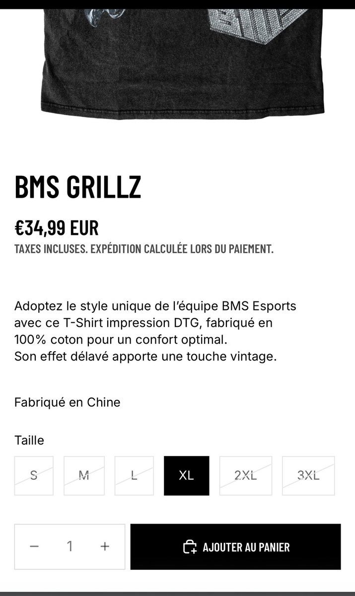 Immijio's tweet photo. Putain je voulais me prendre ce t trop stylé mais y en a plus en xxl @JoelPostbad vous allez en resortir? https://t.co/qIWLoRtZhi